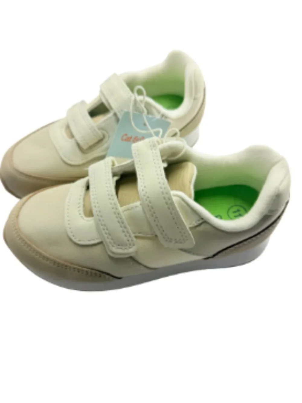 Cat & Jack Charlie Toddler Retro Sneakers Tan Hook & Loop Casual Shoes Size 11T